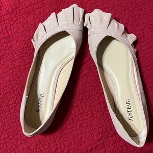 Just Fab Blush Ruffle Flats - Size 10